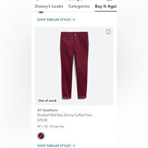 Stitch Fix Brand Burgundy Trouser